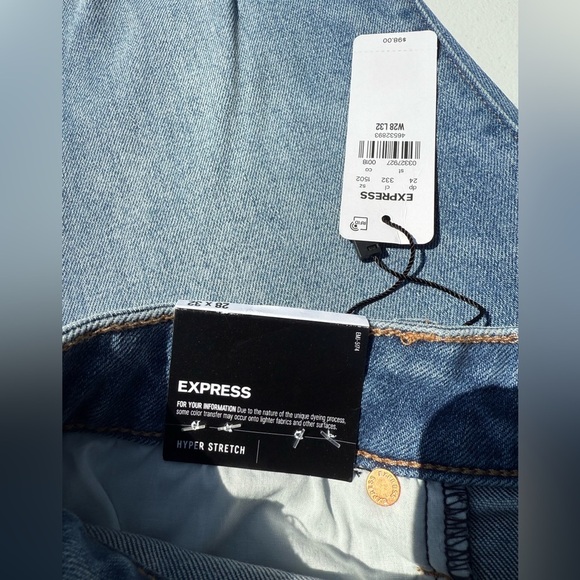 Express NWT‎ Women's Medium Wash Skinny Blue Jeans 28/32 - Picture 4 of 9